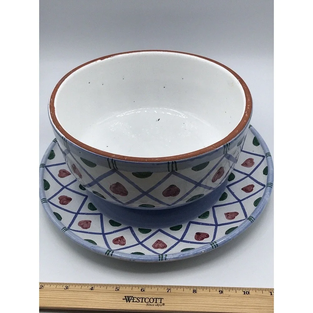 Portugal Pottery Red Ware‎ Serving Plate Platter W/ Dome Cover Lid